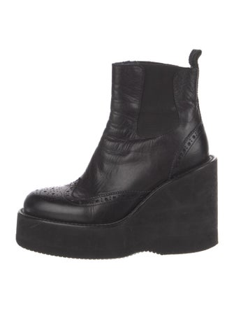 Sacai Leather Lasercut Accents Chelsea Boots