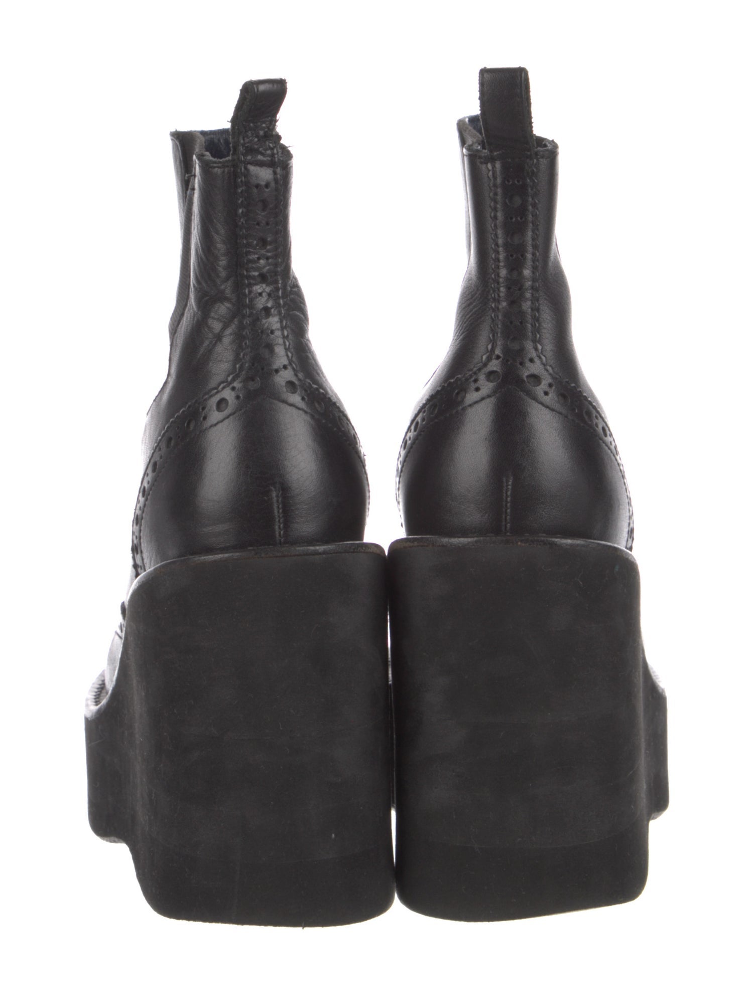 Sacai Leather Lasercut Accents Chelsea Boots