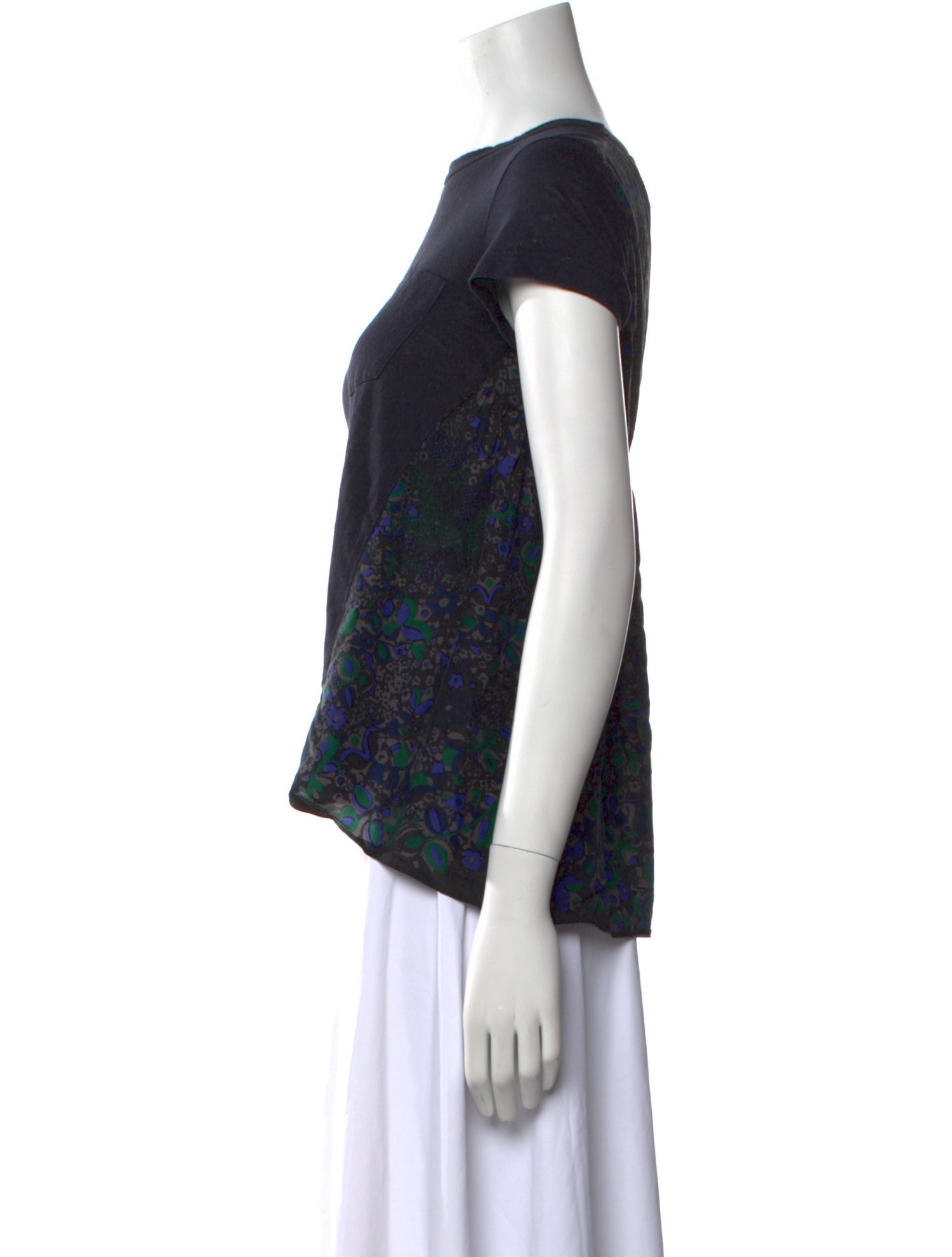 Sacai Linen Crew Neck T-Shirt