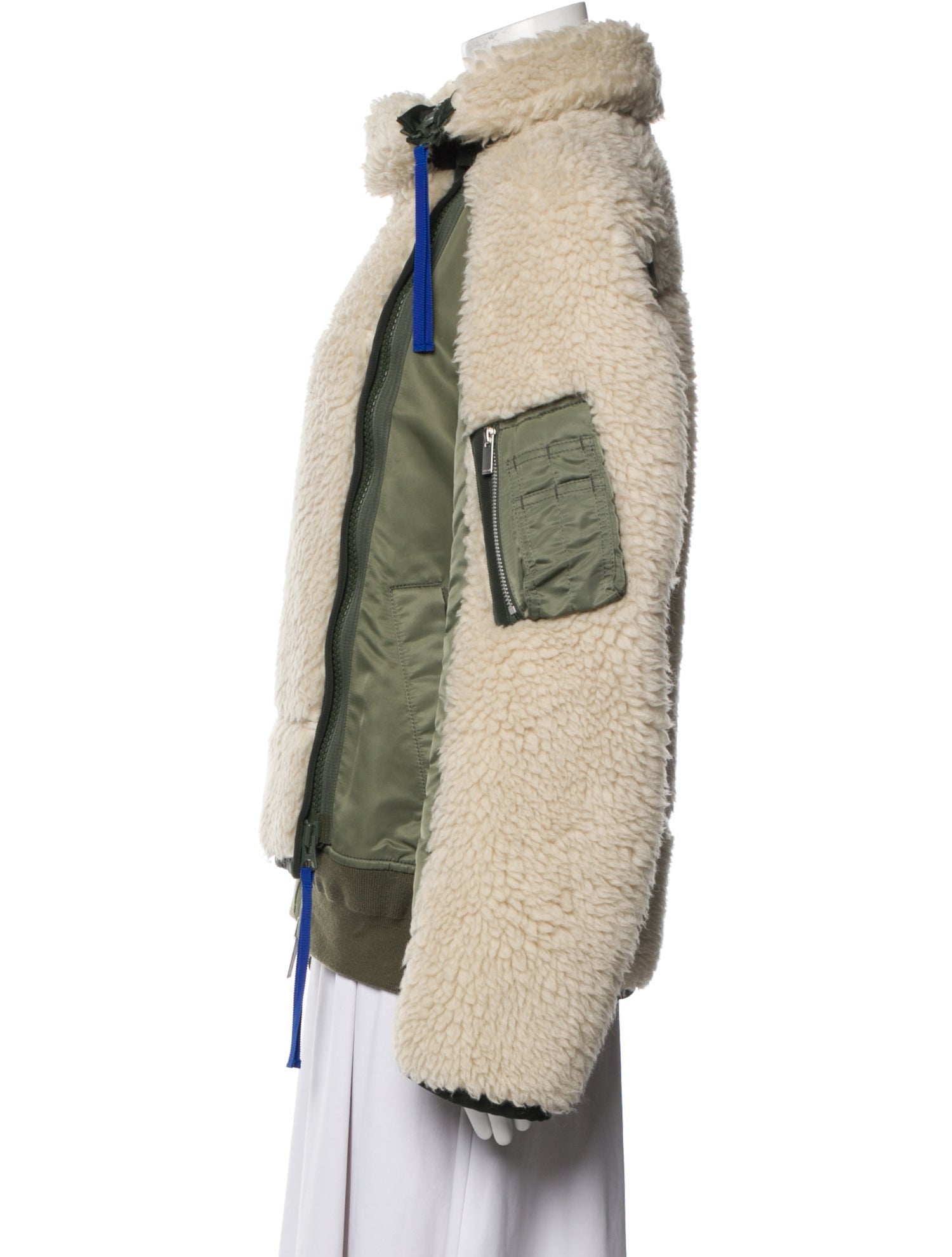 Sacai Wool Faux Fur Jacket