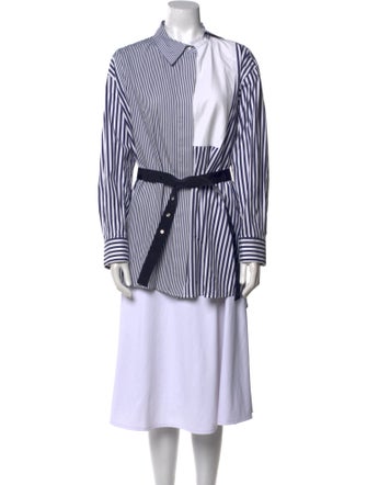 Sacai Striped Long Sleeve Button-Up Top