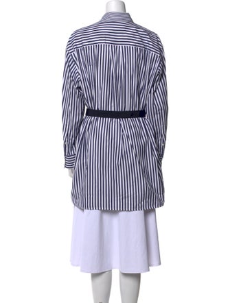 Sacai Striped Long Sleeve Button-Up Top