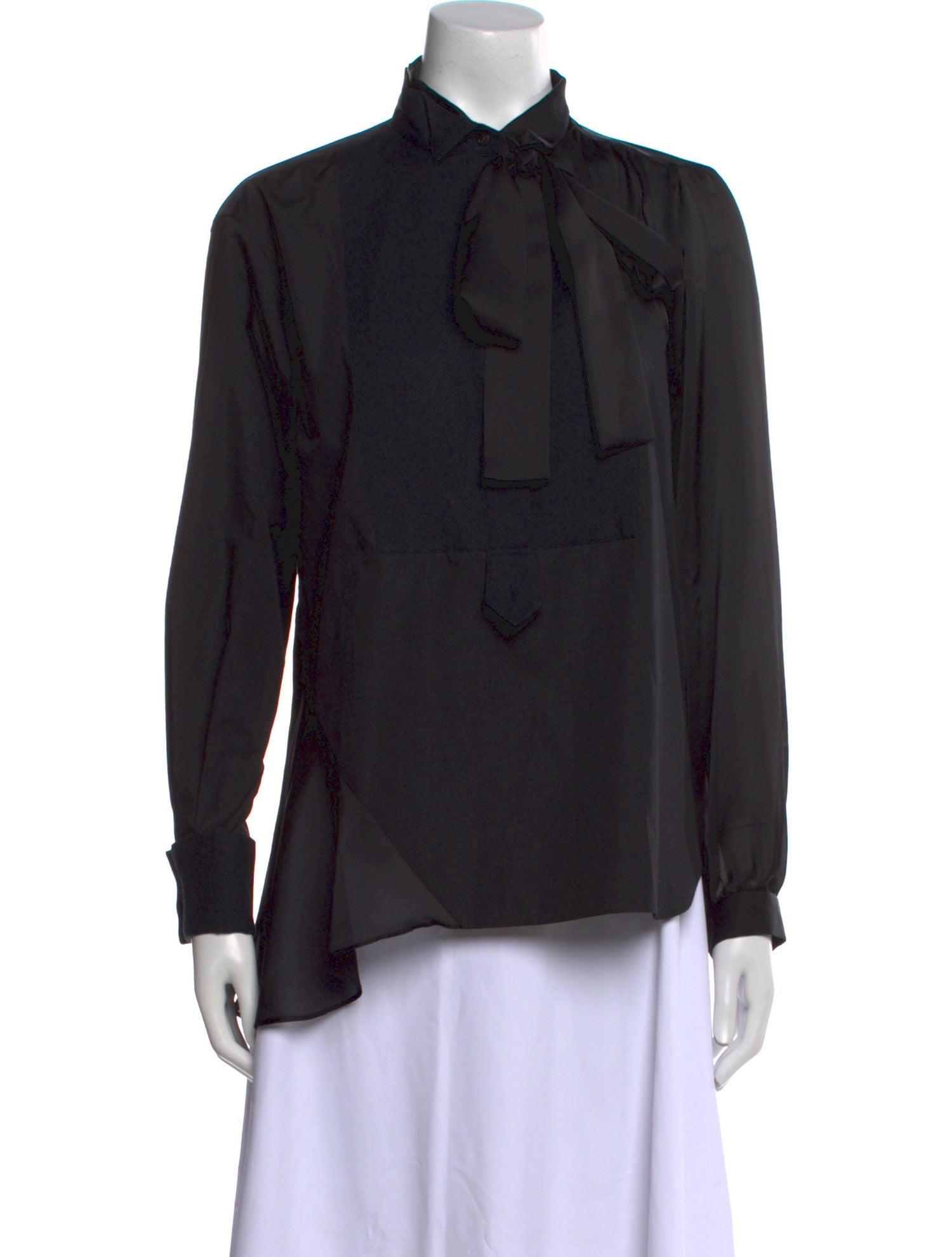 Sacai Tie Neck Long Sleeve Blouse