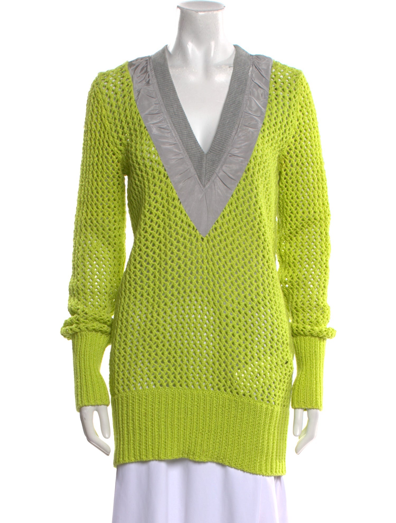 Sacai Colorblock Pattern V-Neck Sweater