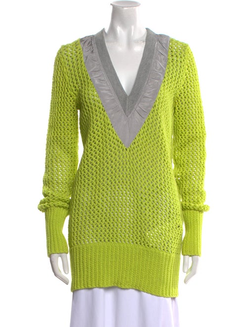 Sacai Colorblock Pattern V-Neck Sweater