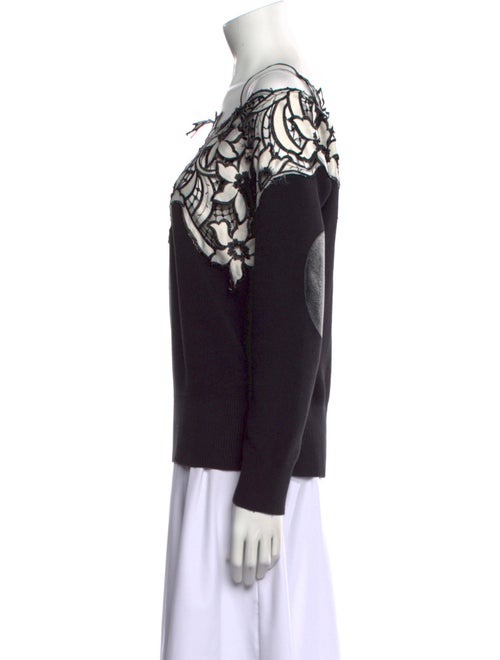 Sacai Lace Pattern Square Neckline Top