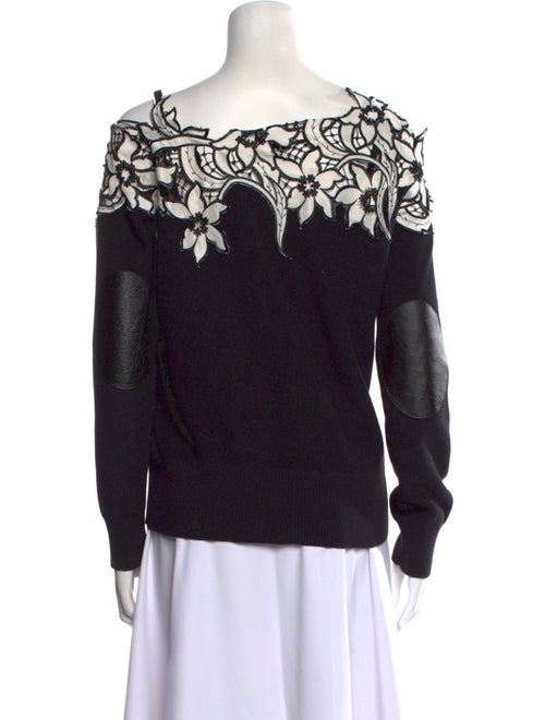Sacai Lace Pattern Square Neckline Top