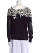 Sacai Lace Pattern Square Neckline Top