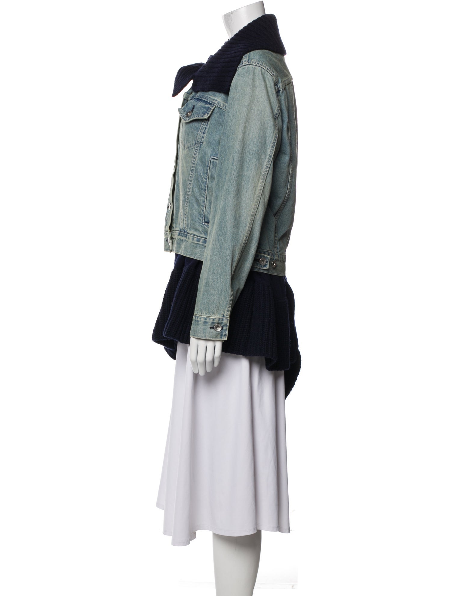 Sacai Colorblock Pattern Denim Jacket