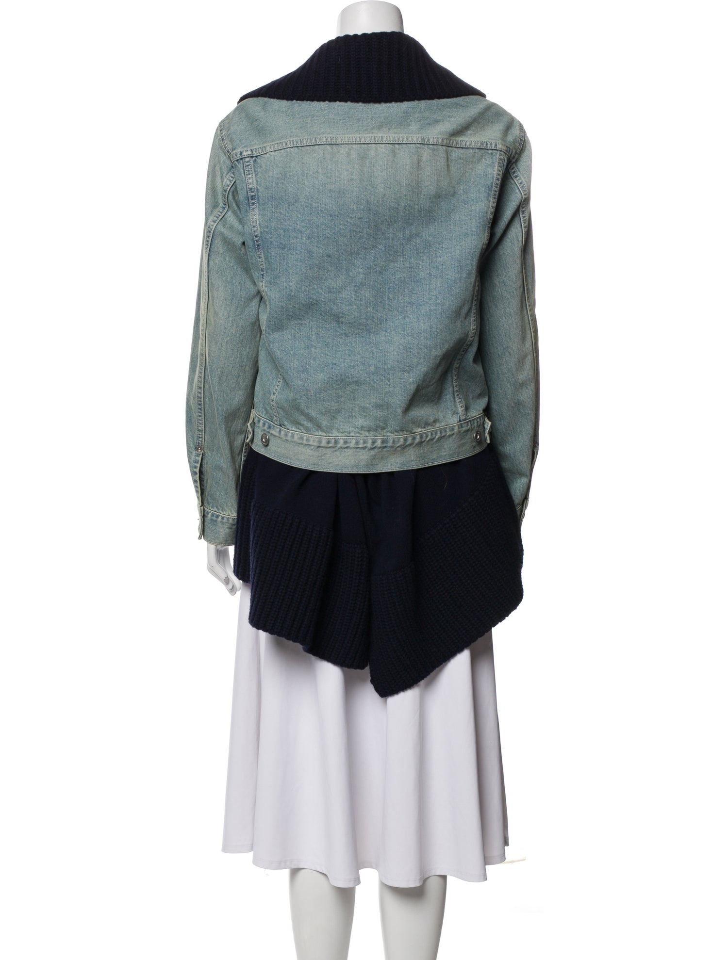 Sacai Colorblock Pattern Denim Jacket