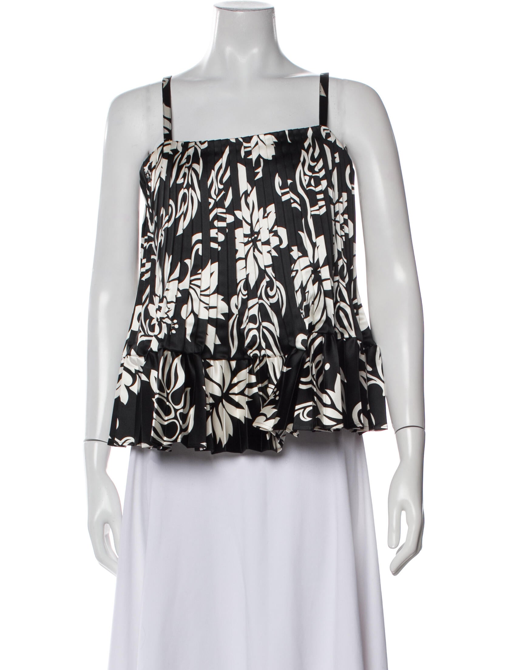 Sacai Printed Square Neckline Top
