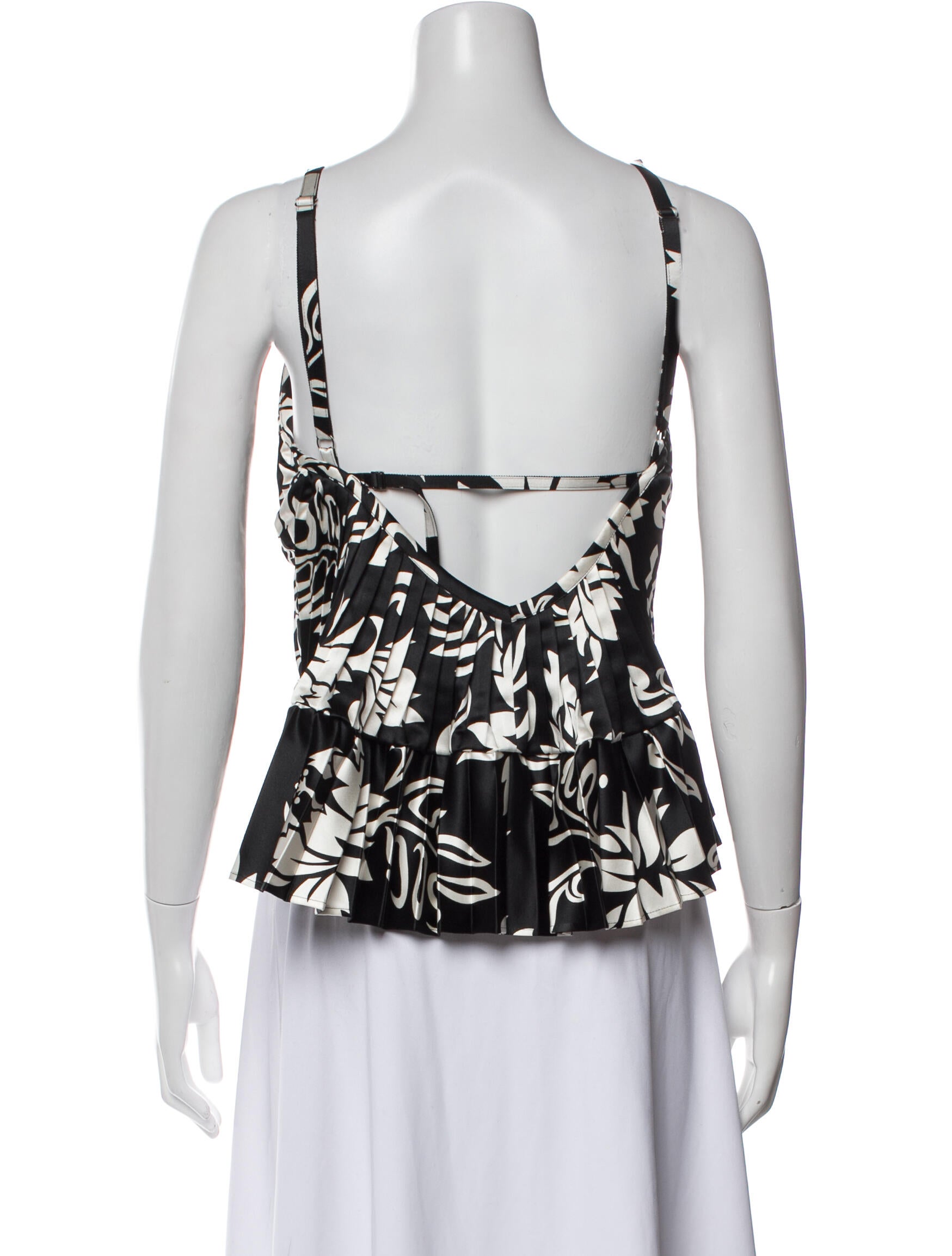 Sacai Printed Square Neckline Top