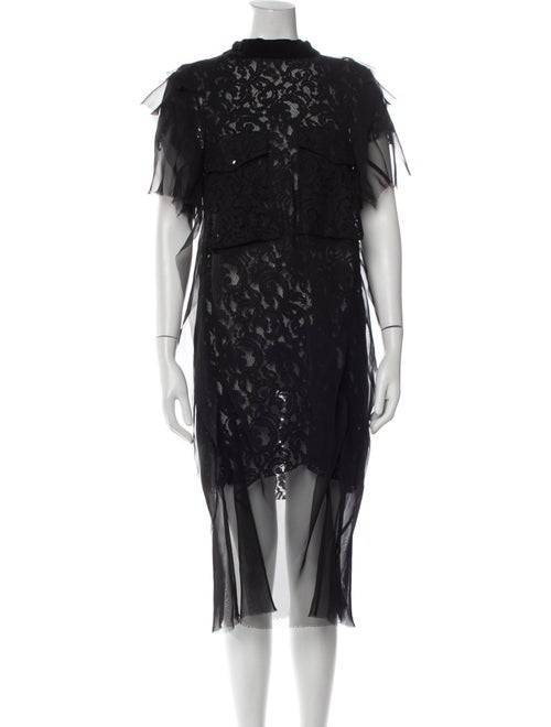 Sacai Lace Pattern Midi Length Dress