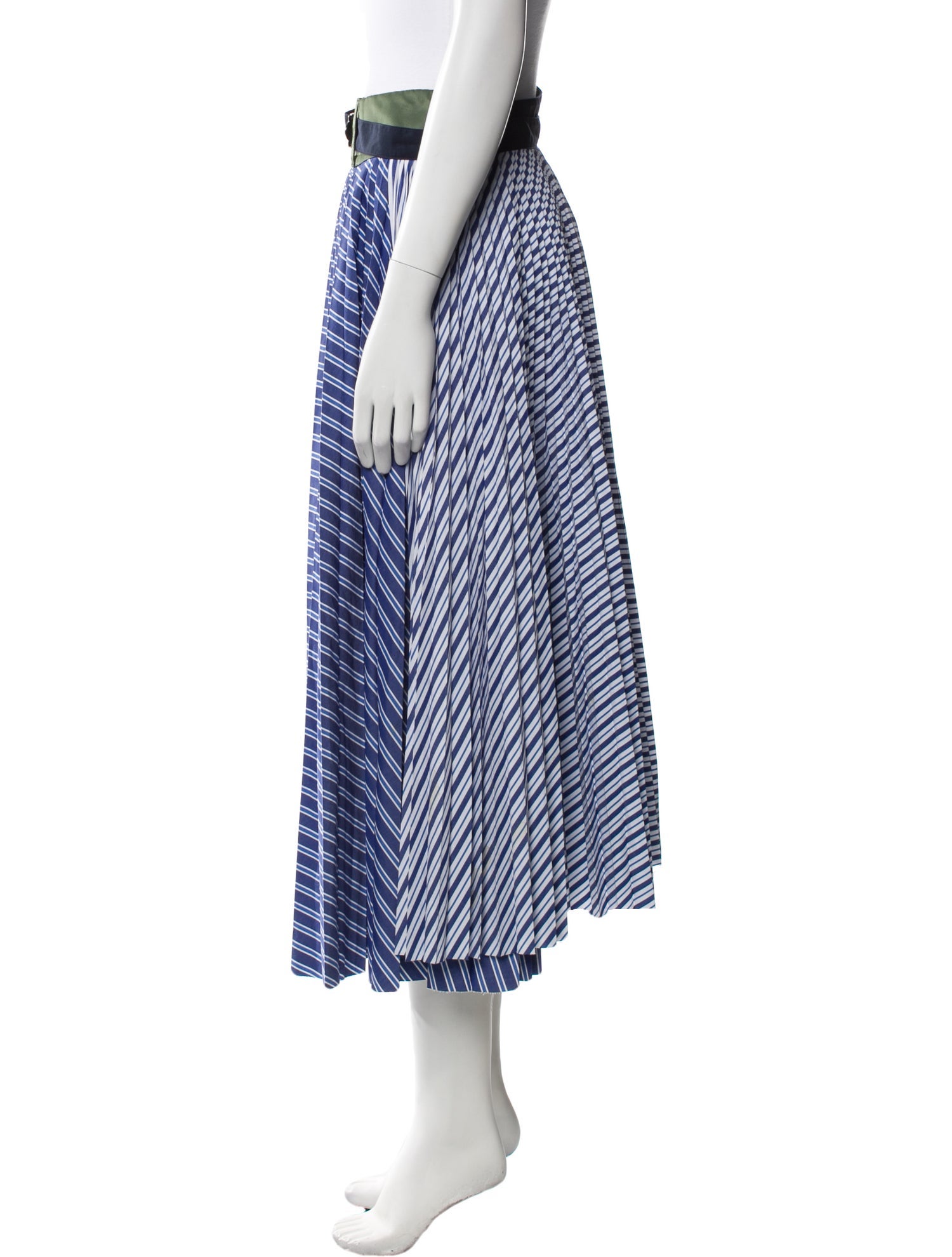 Sacai Striped Midi Length Skirt