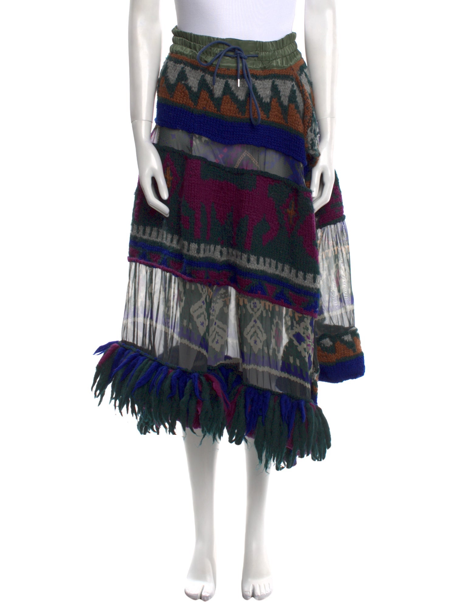 Sacai Wool Midi Length Skirt