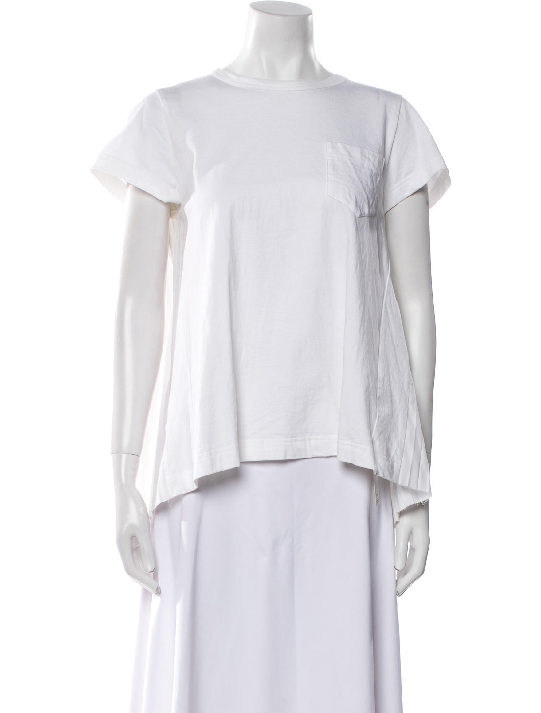 Sacai Bateau Neckline Short Sleeve T-Shirt