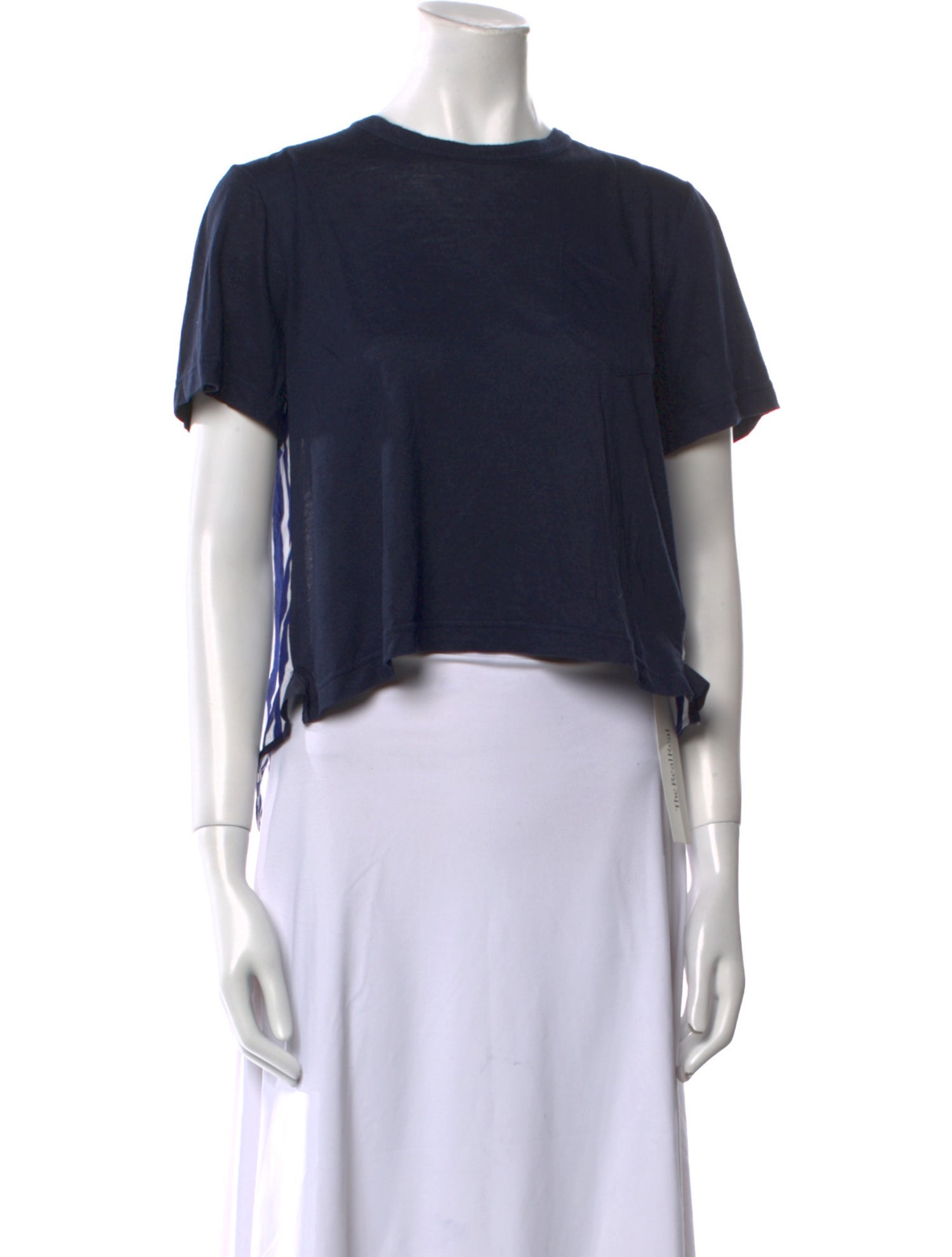 Sacai Crew Neck Short Sleeve Crop Top