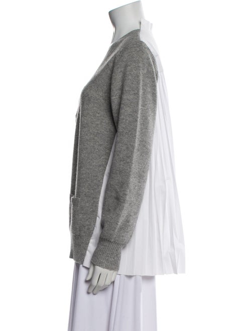 Sacai Wool V-Neck Button-Up Top