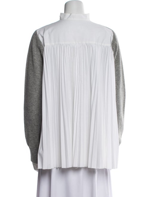 Sacai Wool V-Neck Button-Up Top
