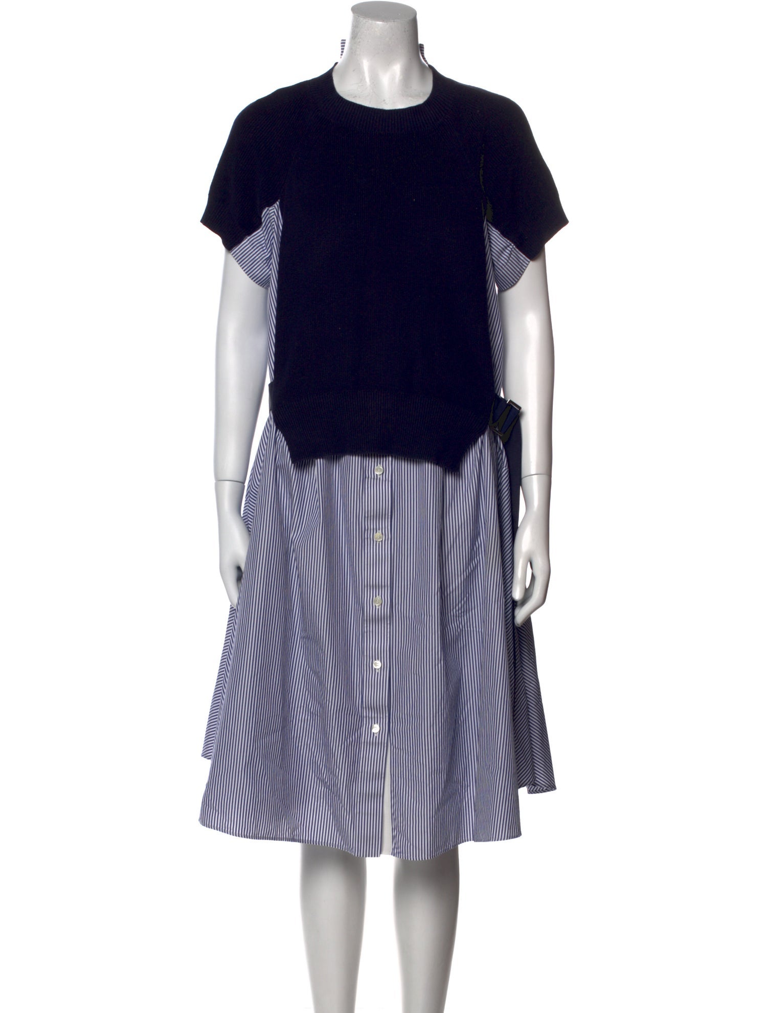 Sacai Striped Knee-Length Dress