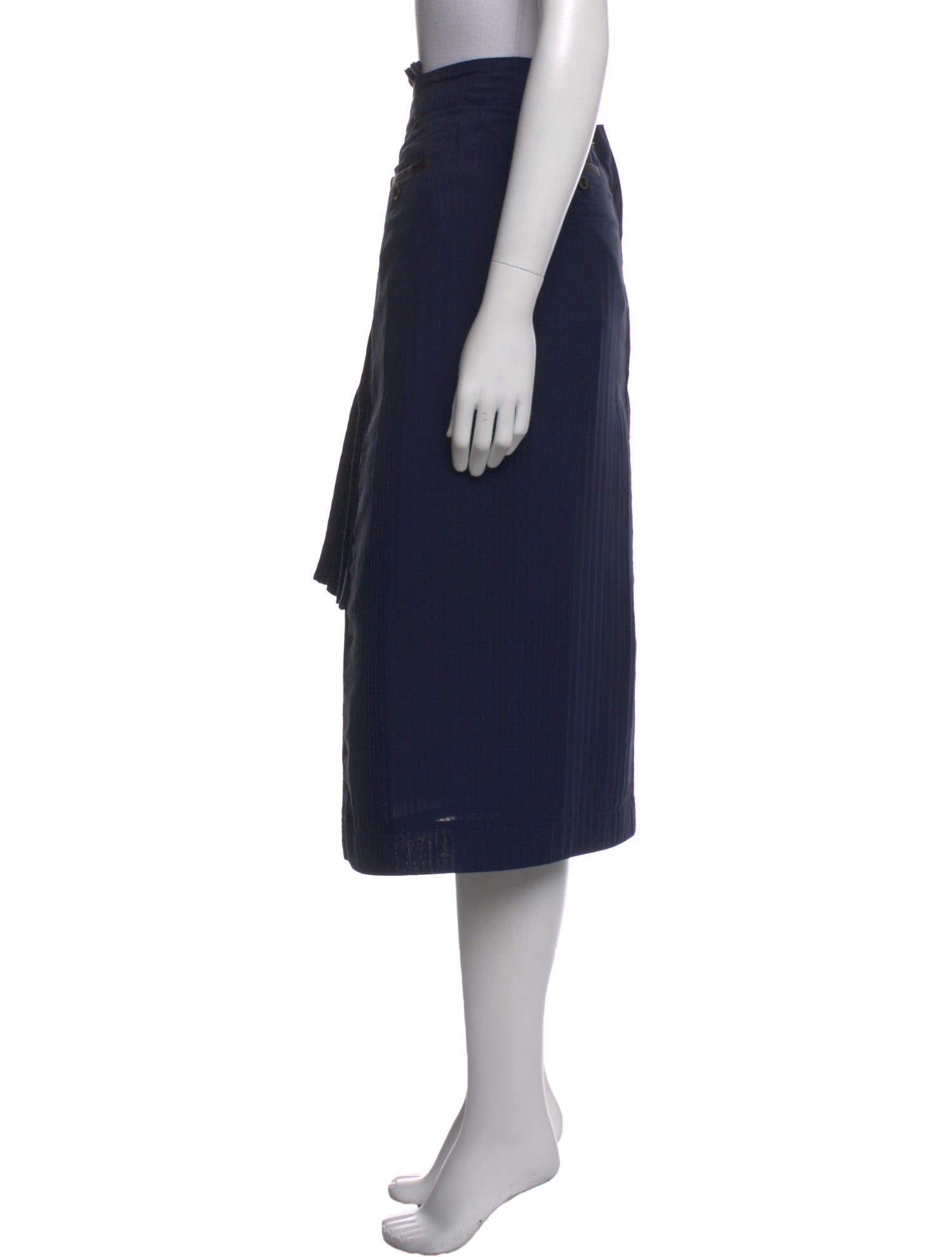 Sacai Pleated Accents Midi Length Skirt