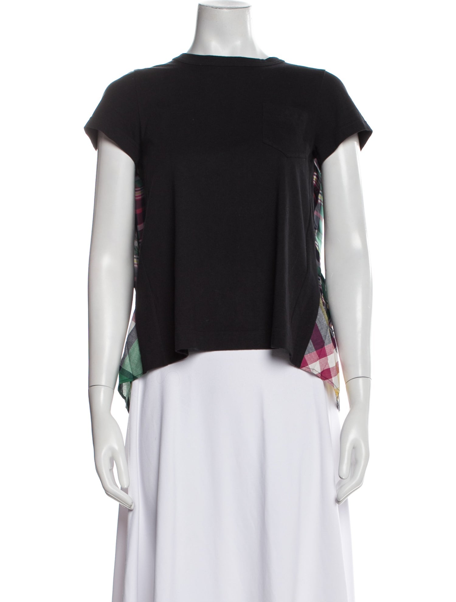 Sacai Bateau Neckline Short Sleeve Blouse