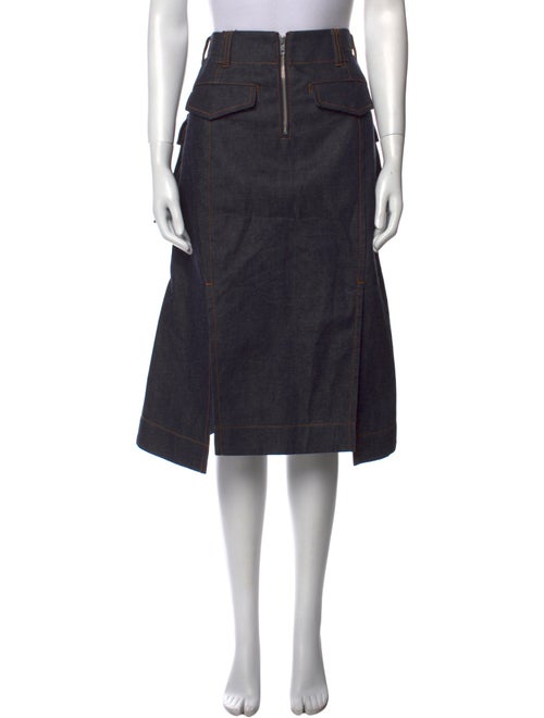 Sacai Pleated Accents Knee-Length Skirt