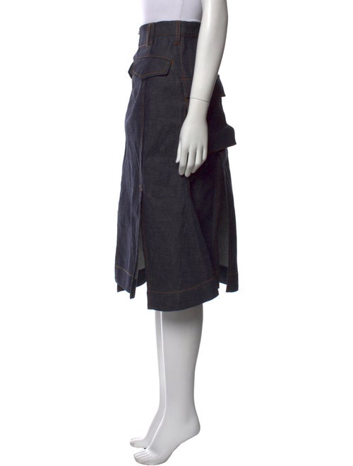 Sacai Pleated Accents Knee-Length Skirt