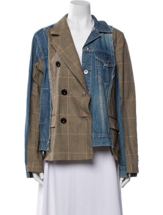 Sacai Plaid Print Blazer