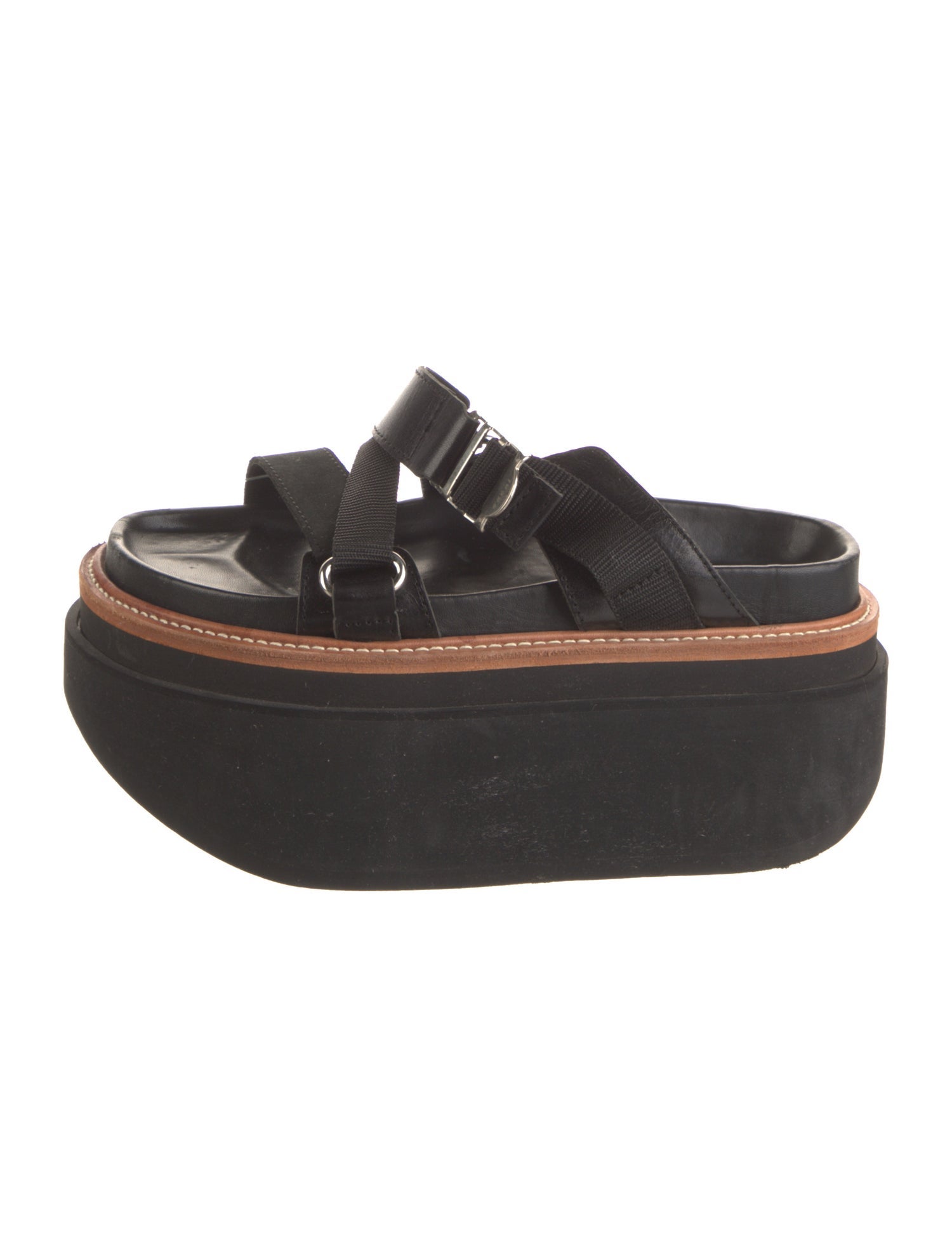 Sacai Leather Striped Espadrilles