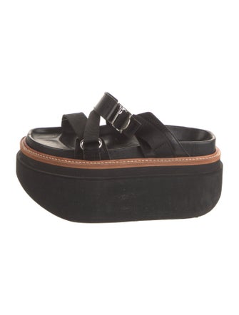 Sacai Leather Striped Espadrilles