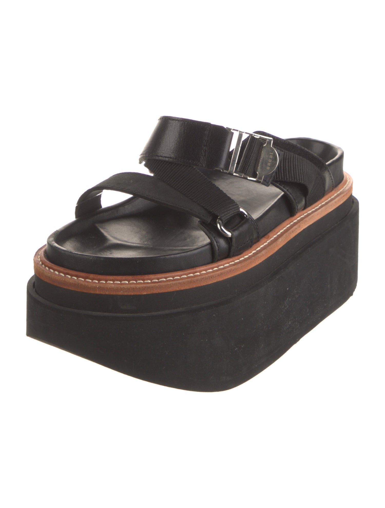 Sacai Leather Striped Espadrilles