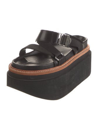 Sacai Leather Striped Espadrilles