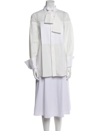 Sacai Long Sleeve Button-Up Top