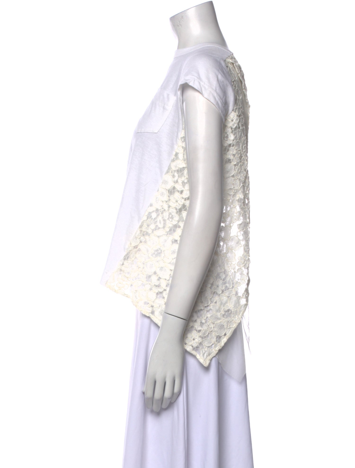 Sacai Linen Crew Neck T-Shirt