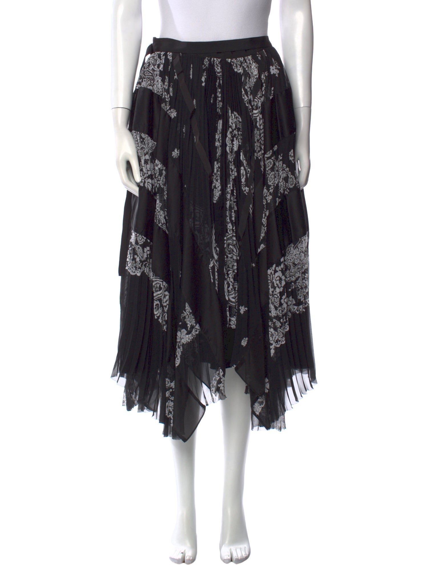 Sacai Floral Print Knee-Length Skirt