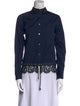 Sacai Mock Neck Long Sleeve Button-Up Top
