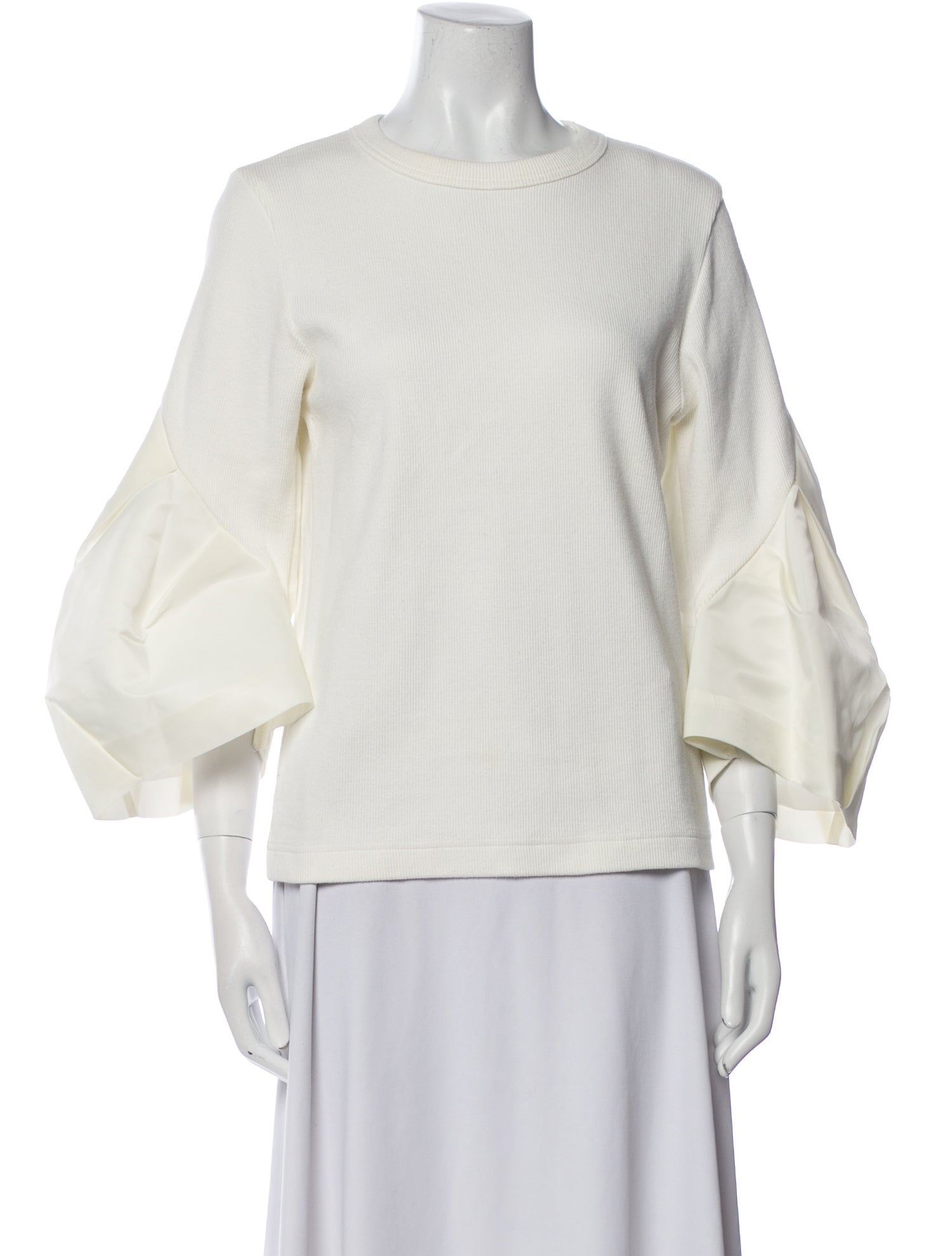 Sacai Crew Neck Three-Quarter Sleeve Sweatshirt