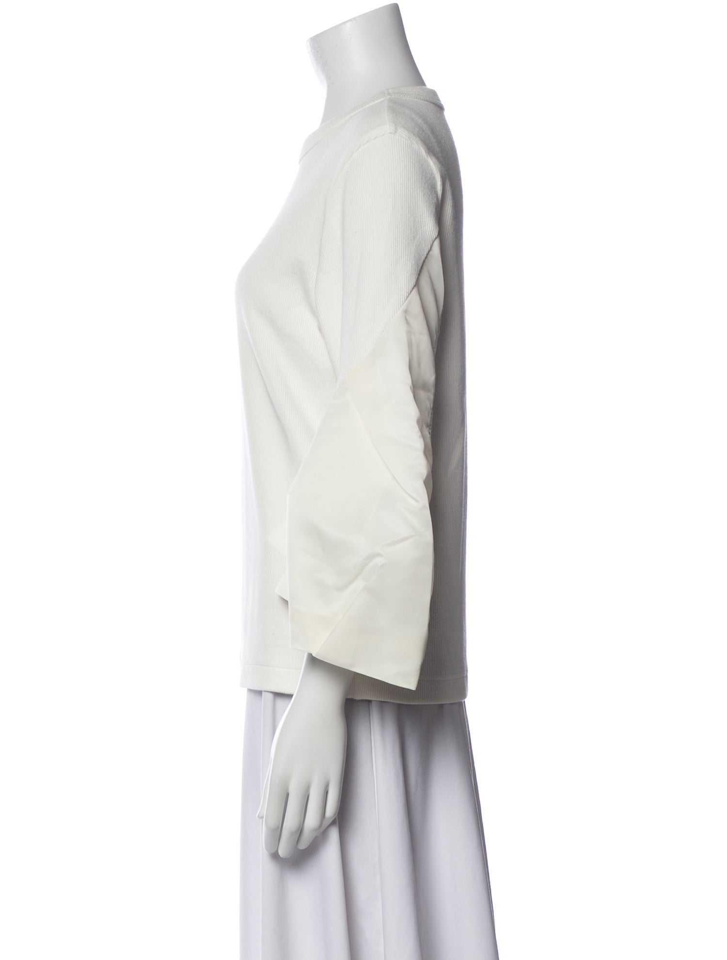 Sacai Crew Neck Three-Quarter Sleeve Sweatshirt