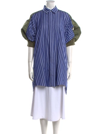 Sacai Striped Short Sleeve Tunic