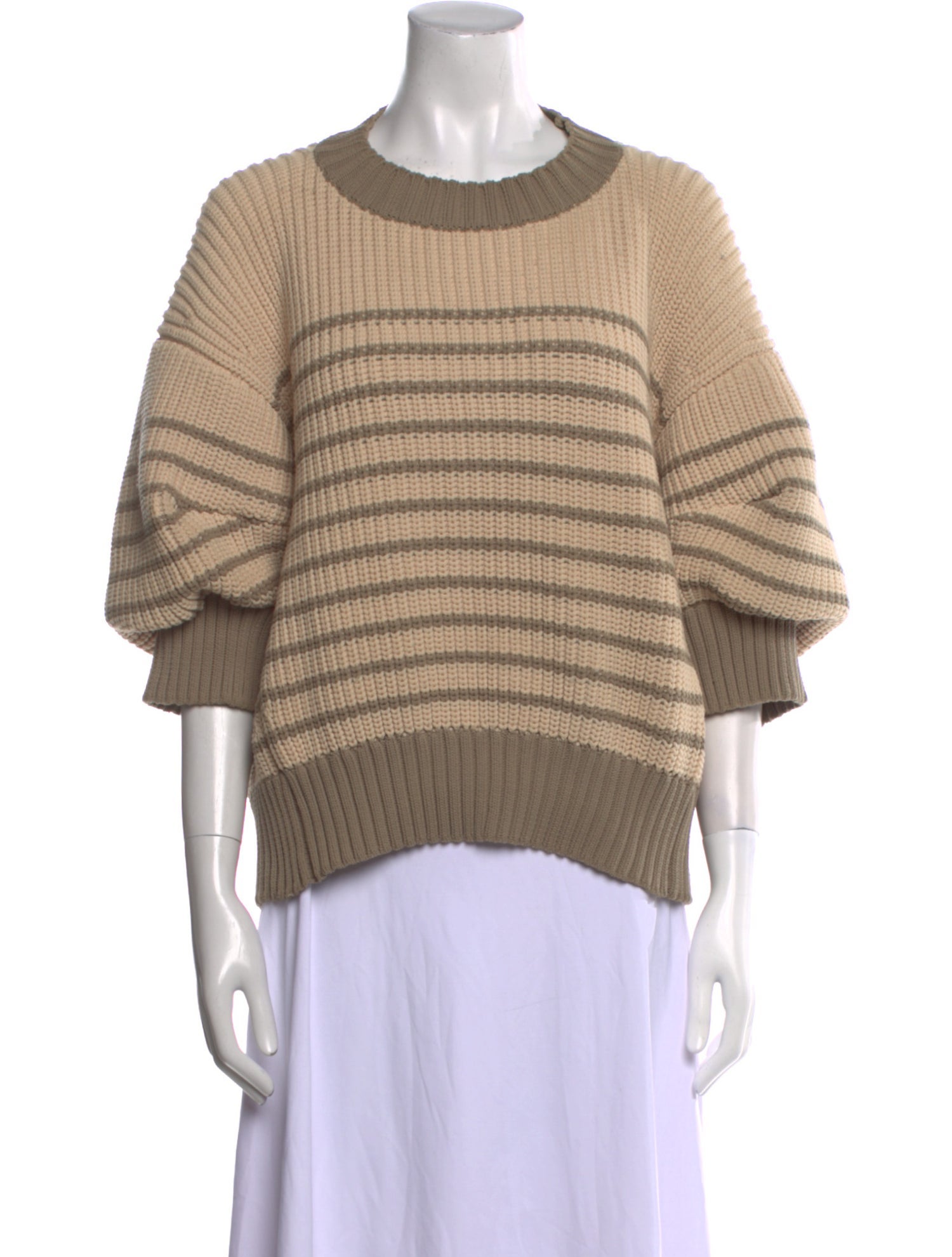 Sacai Striped Crew Neck Sweater