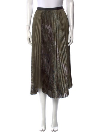 Sacai Pleated Accents Midi Length Skirt