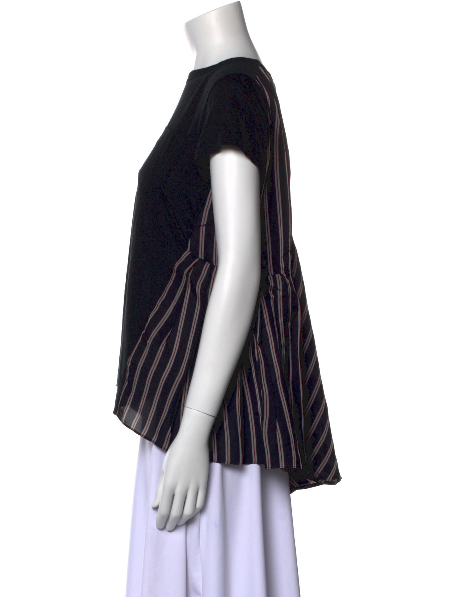 Sacai Linen Graphic Print Top