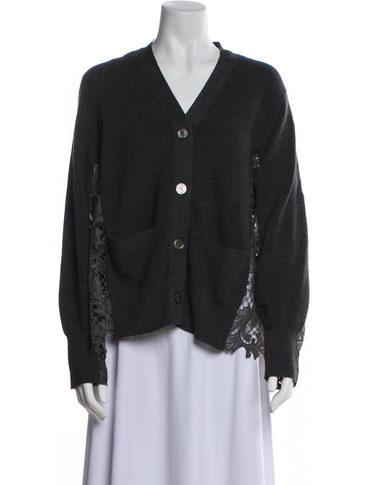 Sacai Wool V-Neck Sweater