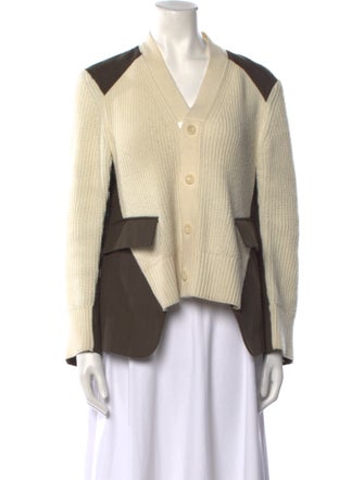 Sacai Wool Colorblock Pattern Sweater