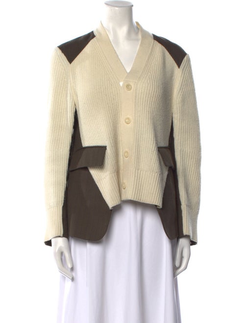 Sacai Wool Colorblock Pattern Sweater