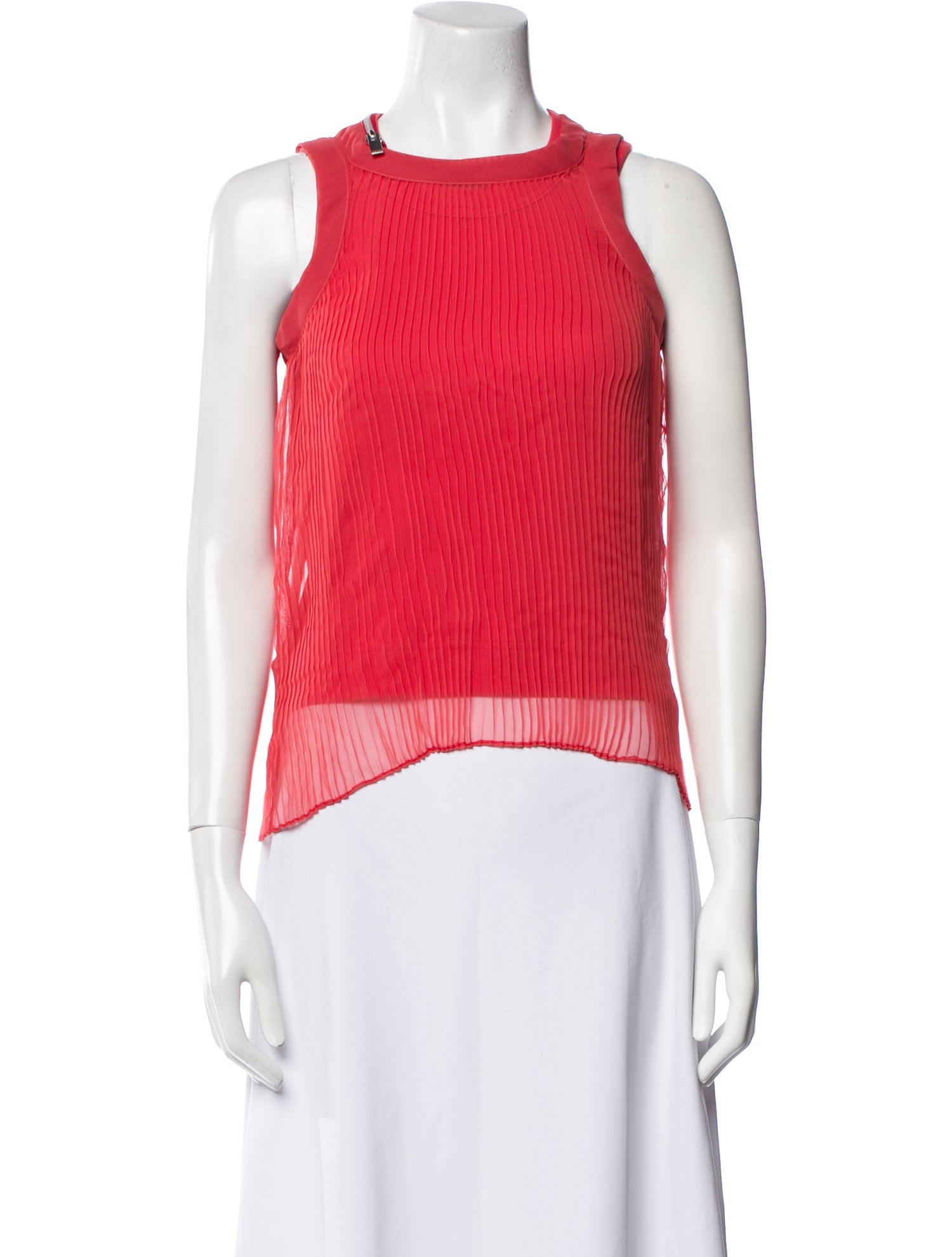 Sacai Square Neckline Sleeveless Crop Top