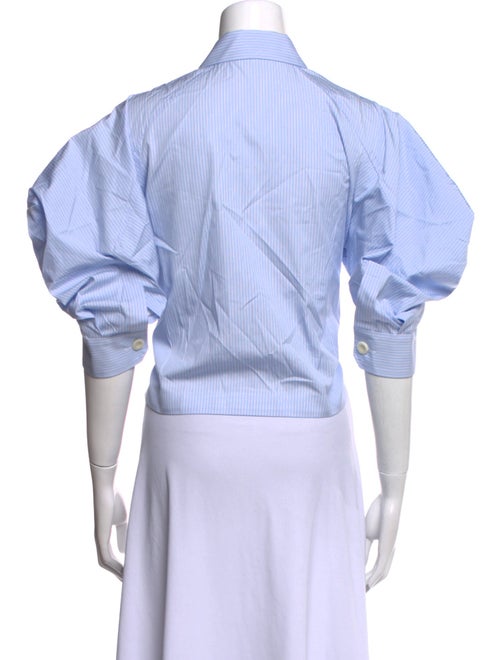 Sacai Striped Short Sleeve Button-Up Top