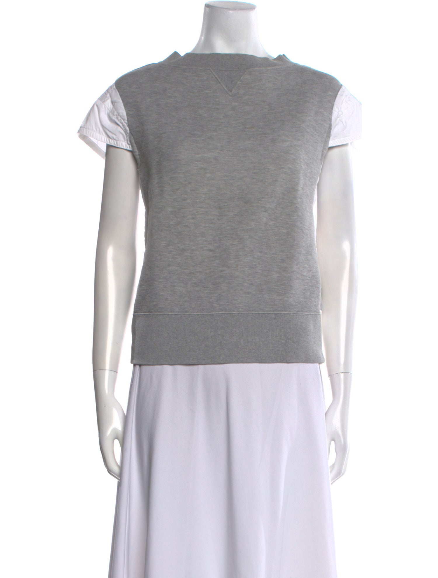 Sacai Bateau Neckline Short Sleeve Sweatshirt