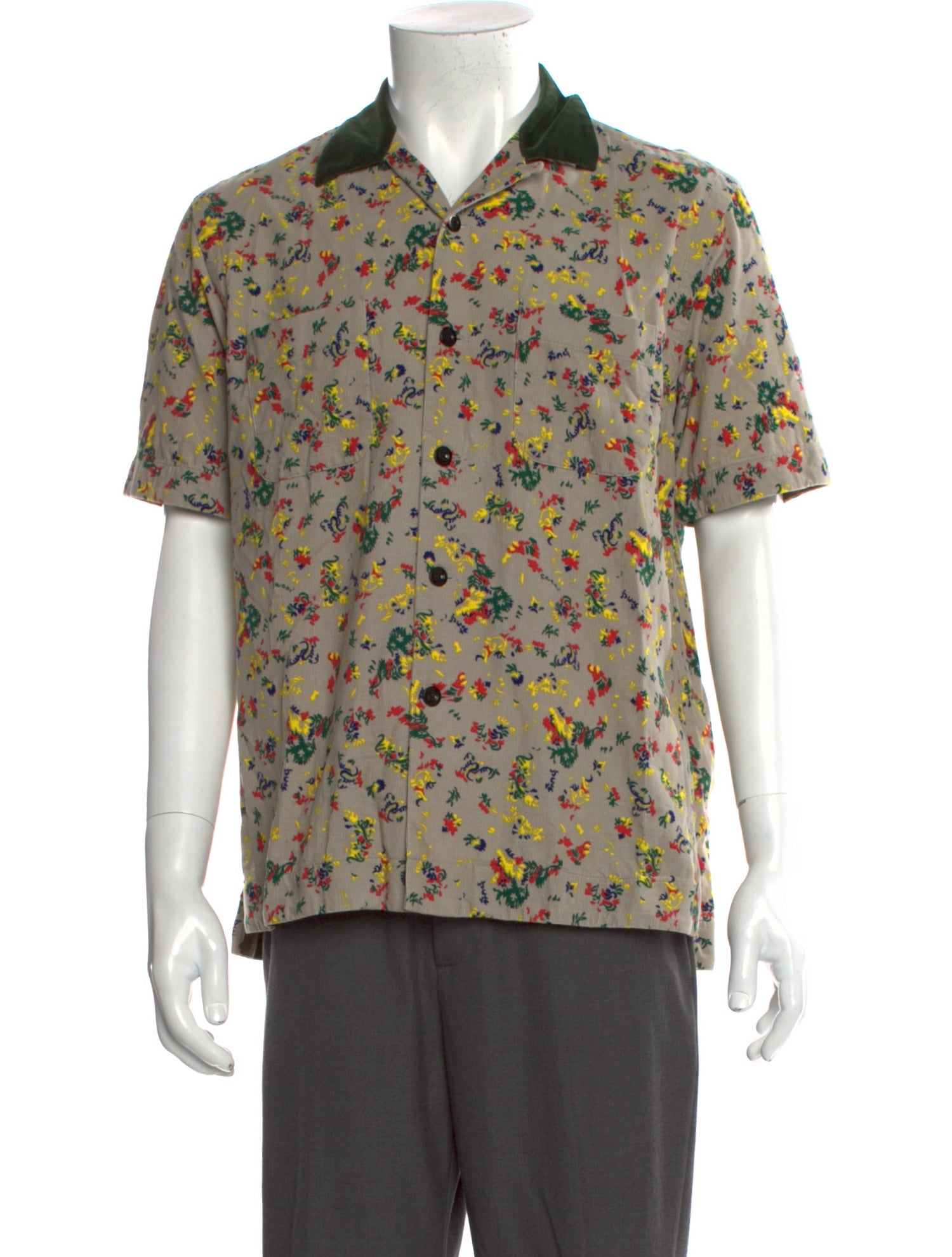 Sacai Floral Print Short Sleeve Shirt